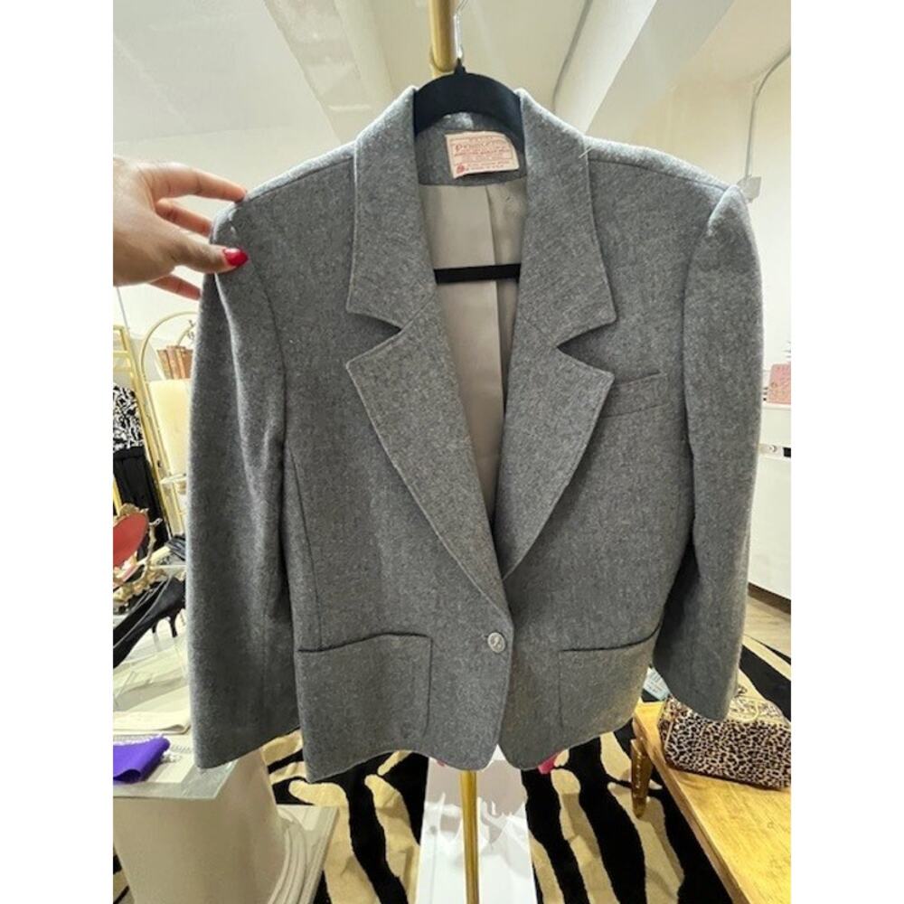 Pendelton Grey Wool Blazer Size 12P
